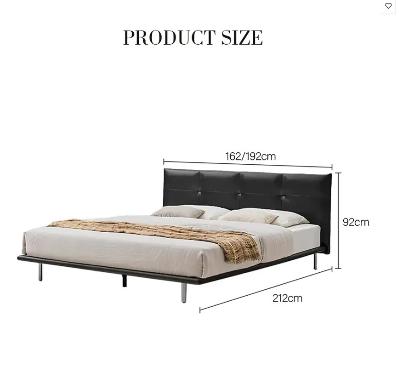 Ines Floating Bed, King Size, Super King Size Bed, Real Leather 10.webp