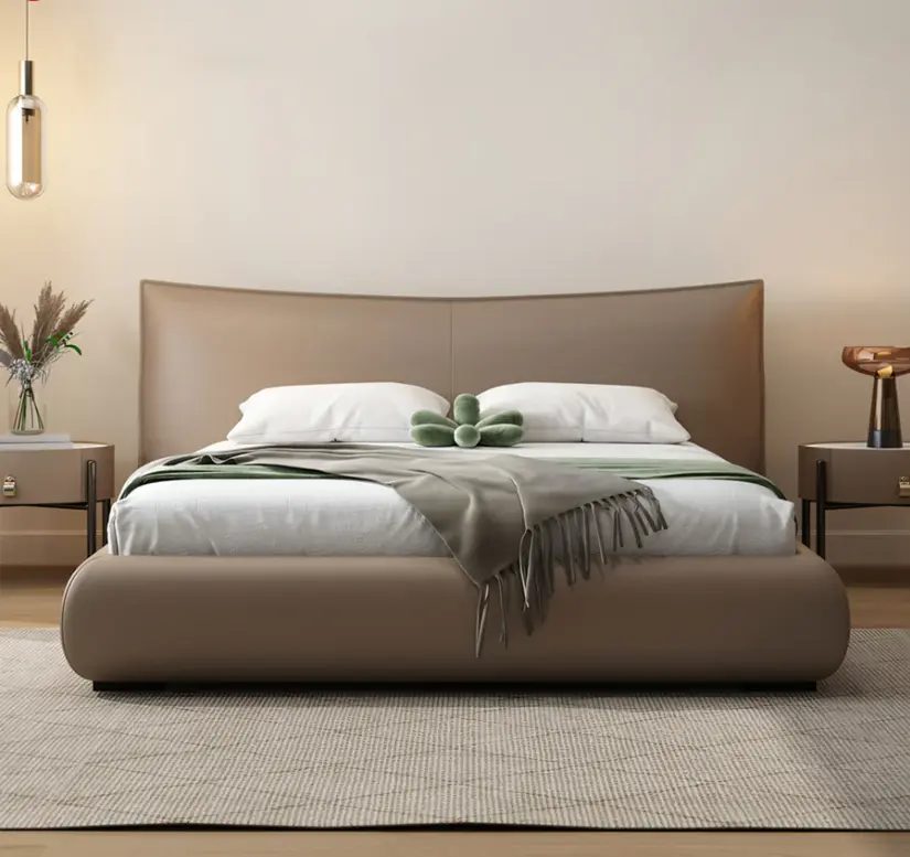 Kai King Size Bed With Storage, Super King Size With Storage, Real Leather 02.webp