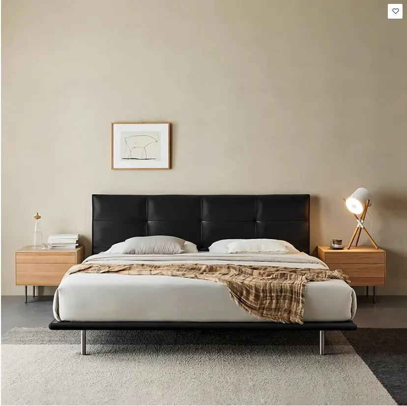 Ines Floating Bed, King Size, Super King Size Bed, Real Leather